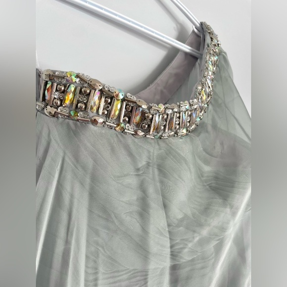 Tony Bowls One-shoulder Cocktail Dress with Ruched Body and Jewelled Neckline - Picture 12 of 15